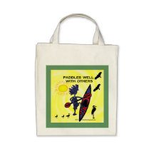 Kayak Paddles Well With Others II Tote Bags