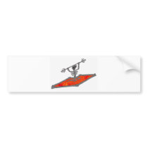 Kayak Red Bones Bumper Sticker