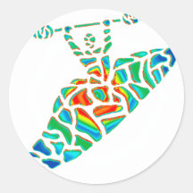 Kayak soul path round sticker