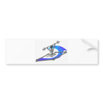 Kayak Wavey Bones Bumper Stickers