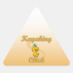 Kayaking Chick Triangle Stickers