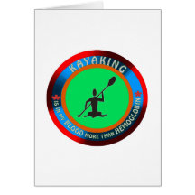 Kayaking designs greeting cards