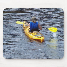 Kayaking down the river mouse pad