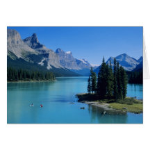Kayaking on Maligne Lake at Spirit Island Card