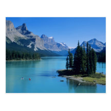 Kayaking on Maligne Lake at Spirit Island Postcards