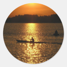 Kayaking Sunset Stickers
