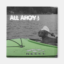 Kayaking Wiener Dog Fridge Magnets