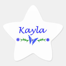 Kayla (Blue Butterfly) Star Stickers