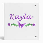 Kayla (Purple Butterfly) 3 Ring Binders