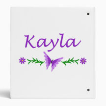 Kayla (Purple Butterfly) 3 Ring Binders