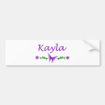 Kayla (Purple Butterfly) Bumper Sticker