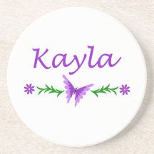 Kayla (Purple Butterfly) Drink Coasters