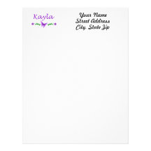 Kayla (Purple Butterfly) Letterhead Design