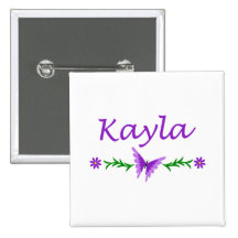 Kayla (Purple Butterfly) Pinback Buttons