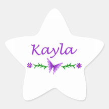 Kayla (Purple Butterfly) Star Stickers