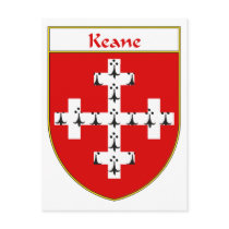 Keane Coat of Arms/Family Crest Post Cards