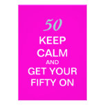 KEEP CALM 50th Birthday Party Invitation