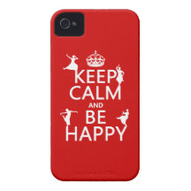 Keep Calm and Be Happy (dance) (customizable) iPhone 4 Case-Mate Cases