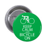 Keep Calm and Bicycle On Print Bike Art Gift Green Pin