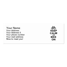 Keep calm and bike on business card templates