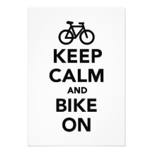 Keep calm and bike on custom announcement