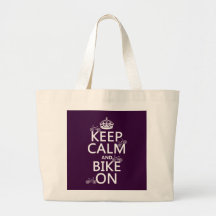 Keep Calm and Bike On (customizable colour) Tote Bags