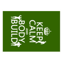 Keep Calm and Body Build (customize background) Business Cards