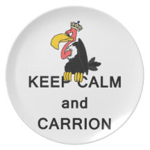 Keep Calm and Carrion Vulture Dinner Plate
