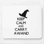 KEEP CALM AND CARRY A WAND MOUSE PADS