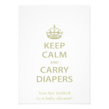 Keep Calm and Carry Diapers Personalized Announcements