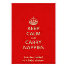 Keep Calm and Carry Nappies Custom Invitations