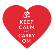 Keep Calm and Carry Om Motivational Red Heart
