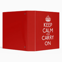 Keep Calm And Carry On 3 Ring Binder