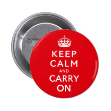 Keep Calm and Carry on Badge Button
