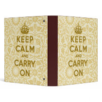 Keep Calm And Carry On 3 Ring Binder