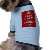 Keep Calm and Carry On British Poster on T shirts Dog Clothing