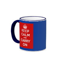 Keep Calm and Carry On British Poster on T shirts Mug