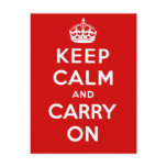 Keep Calm and Carry On British Poster on T shirts Postcard