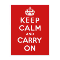 Keep Calm and Carry On British Poster on T shirts Postcard