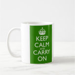 Keep Calm and Carry On British Racing Green Mug