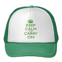 Keep Calm and Carry On British Racing Green Text Trucker Hat