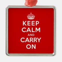 Keep Calm and Carry On Christmas Ornament