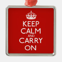 Keep Calm And Carry On Christmas Ornaments