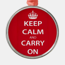 Keep Calm and Carry On Christmas Tree Ornament