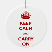 Keep Calm and Carry On Christmas Tree Ornaments