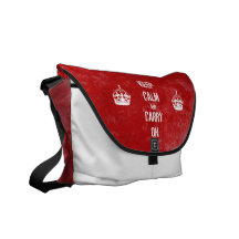 KEEP CALM AND CARRY ON Distressed Red Commuter Bags