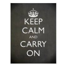 Keep Calm and Carry On (elegant black stone) Post Cards