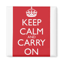 Keep Calm And Carry On: Fire Engine Red Magnet