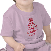 Keep Calm and Carry On Fire Engine Red Text Tees