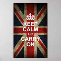 Keep Calm and Carry On - Grunge British Flag Posters